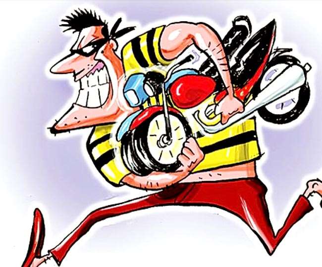 मोटरसाईकिल चोरी के अलग-अलग मामलों के दो आरोपी गिरफ्तार, चोरीशुदा 02 मोटरसाईकिलें बरामद। बाइक चोर